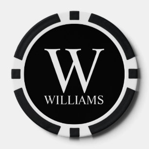 Classic Personalized Monogram and Name Poker Chips