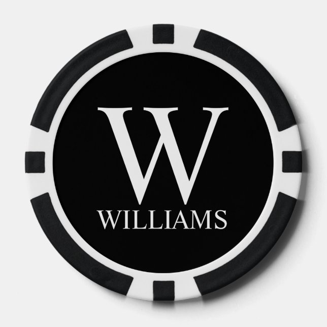 Classic Personalized Monogram and Name Poker Chips (Front)