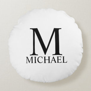 Classic Personalized Monogram and Name Round Pillo Pillow