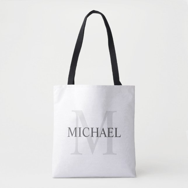 Classic Personalized Monogram and Name Tote Bag (Front)