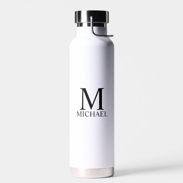 Classic Personalized Monogram and Name Water Bottle (Left)