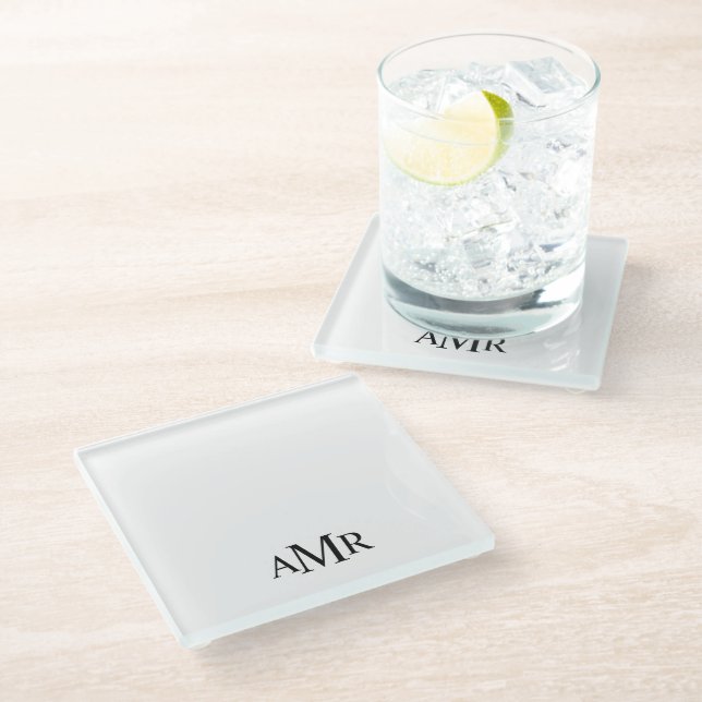 Classic Personalized Monogram Glass Coaster (Angled)