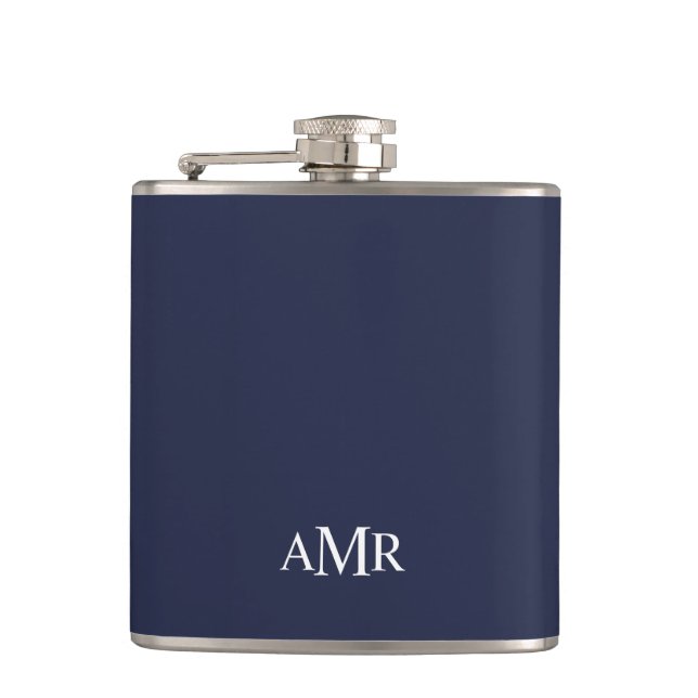 Classic Personalized Monogram Hip Flask (Front)
