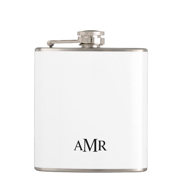 Classic Personalized Monogram Hip Flask (Front)