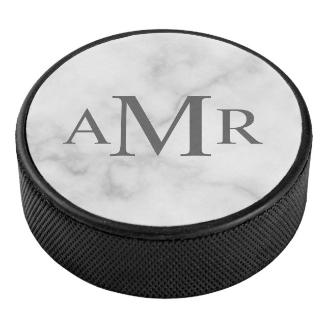 Classic Personalized Monogram Hockey Puck (3/4)