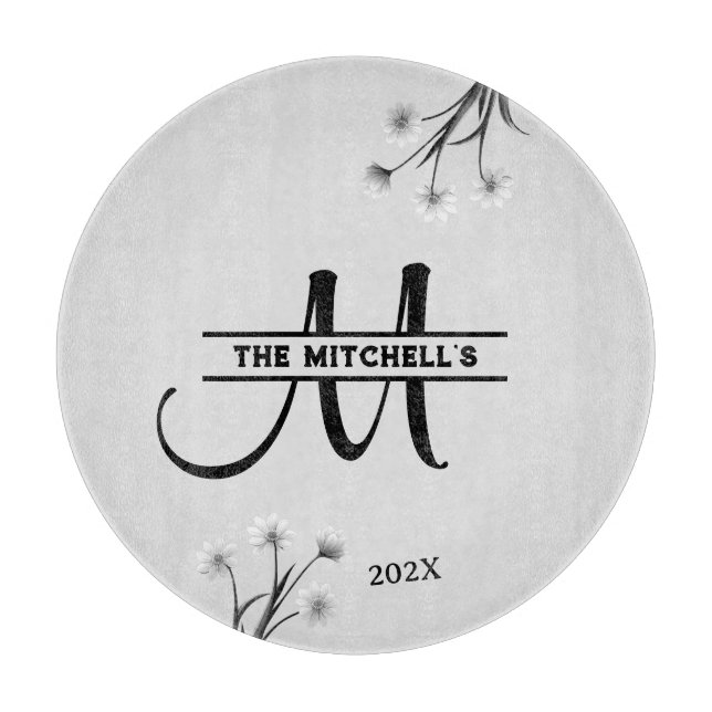 Classic Personalized Monogram Initial  Cutting Board (Front)