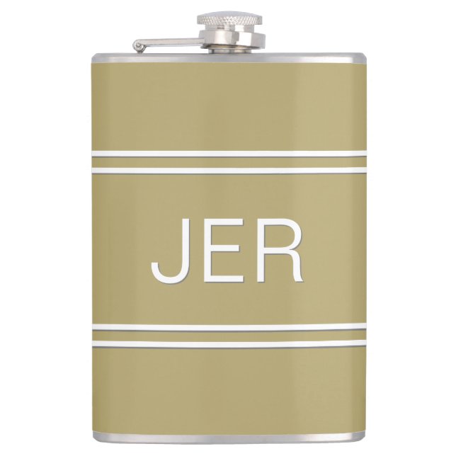 Classic Personalized Monogram Initials Drink Hip Flask (Front)