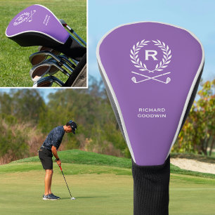Classic Personalized Monogram Name Purple Golf Head Cover