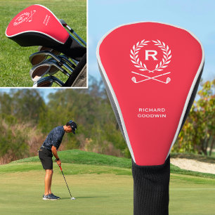 Classic Personalized Monogram Name Red Golf Head Cover