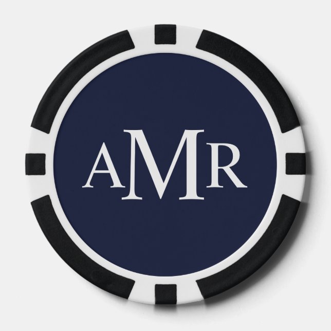 Classic Personalized Monogram Poker Chips (Front)