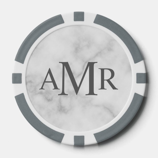 Classic Personalized Monogram Poker Chips (Front)