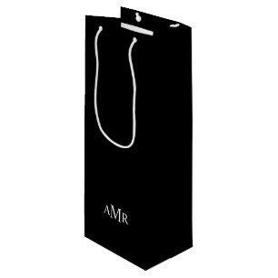Classic Personalized Monogram Wine Gift Bag
