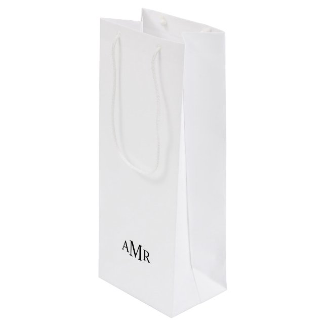 Classic Personalized Monogram Wine Gift Bag (Front Angled)