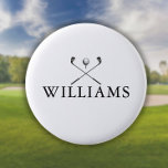 Classic Personalized Name Golf Clubs 2 Inch Round Button<br><div class="desc">Personalize the name in classic typography to create a unique golf gift and keepsake for any golfer. Designed by Thisisnotme©</div>