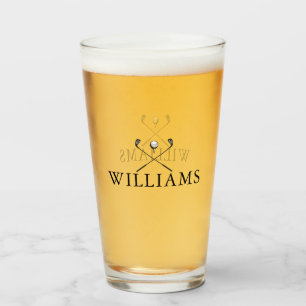 Classic Personalized Name Golf Clubs Glass