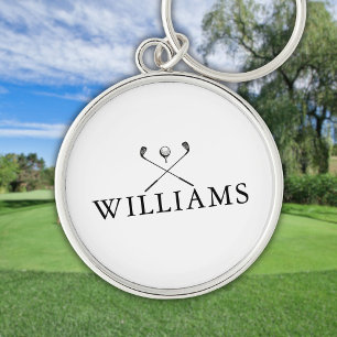 Classic Personalized Name Golf Clubs Keychain