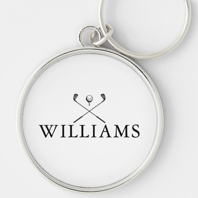 Classic Personalized Name Golf Clubs Keychain (Front)