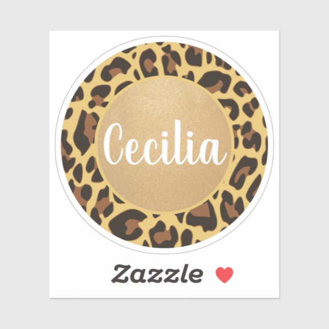 Classic Personalized Name Leopard Animal Print (Sheet)