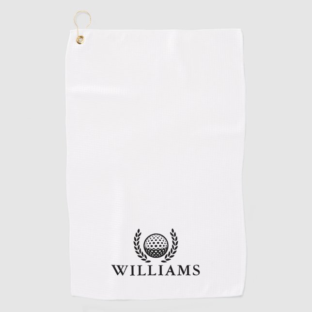 Classic Personalized Name Monogram Golf Towel (Front)