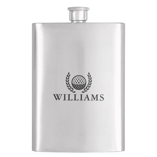 Classic Personalized Name Monogram Hip Flask (Front)