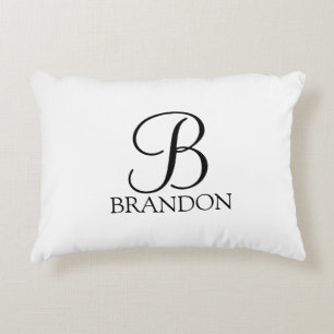Classic Personalized Script Monogram and Name Accent Pillow