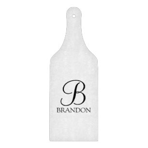 Classic Personalized Script Monogram and Name Cutting Board