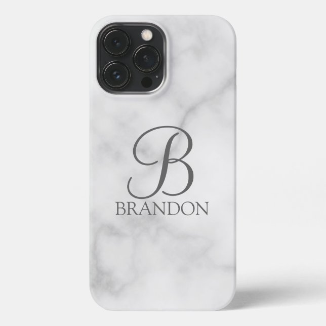 Classic Personalized Script Monogram and Name iPhone Case (Back)