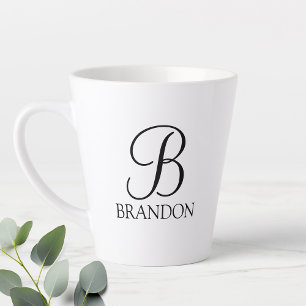 Classic Personalized Script Monogram and Name Latte Mug