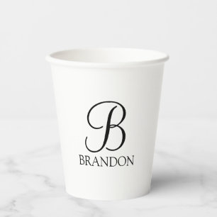 Classic Personalized Script Monogram and Name Paper Cups