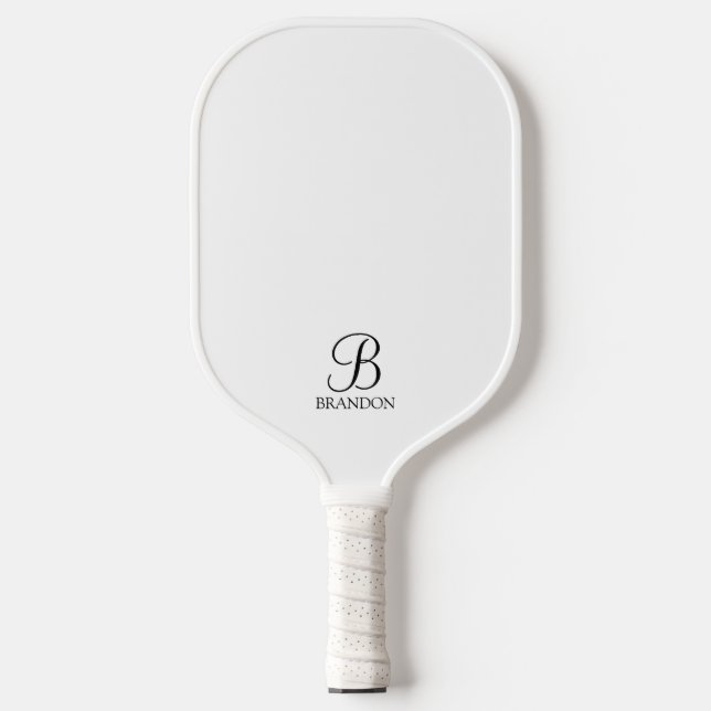 Classic Personalized Script Monogram and Name Pick Pickleball Paddle (Front)