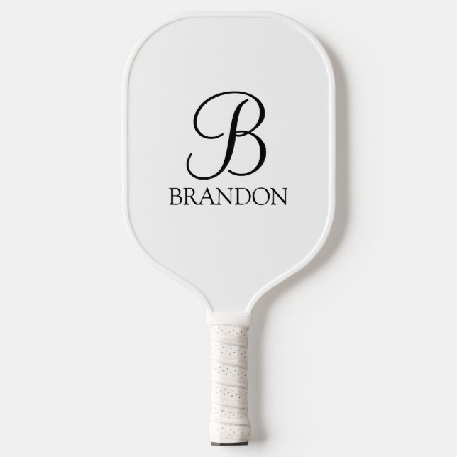 Classic Personalized Script Monogram and Name Pickleball Paddle (Front)