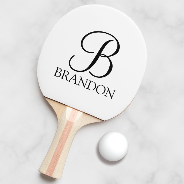 Classic Personalized Script Monogram and Name Ping Pong Paddle (Creator Uploaded)