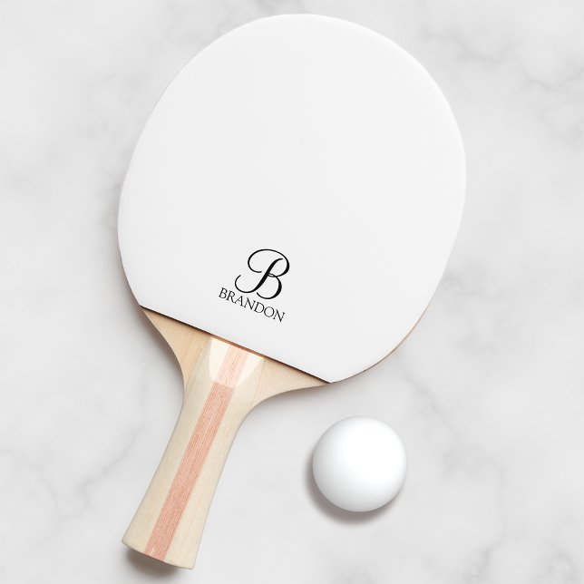 Classic Personalized Script Monogram and Name Ping Pong Paddle (Creator Uploaded)