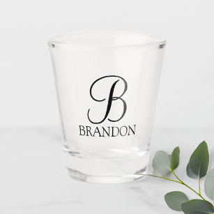 Classic Personalized Script Monogram and Name Shot Glass