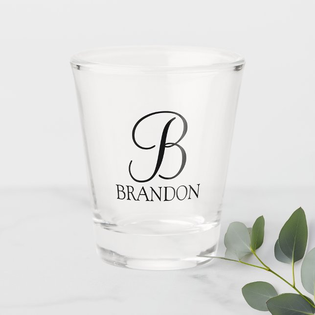 Classic Personalized Script Monogram and Name Shot Glass (Creator Uploaded)