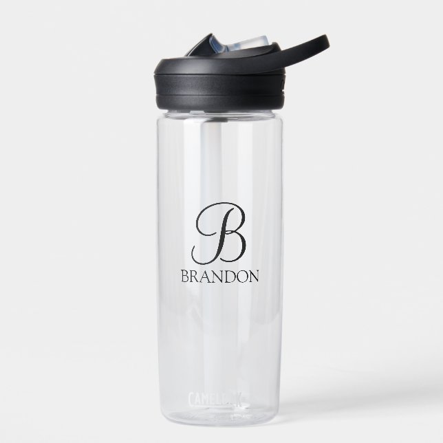 Classic Personalized Script Monogram and Name Wate Water Bottle (Left)