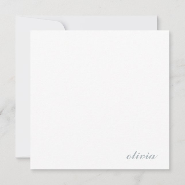 Classic Personalized Script Name Minimalist Grey Card (Front)