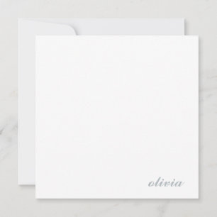 Classic Personalized Script Name Minimalist Grey Card