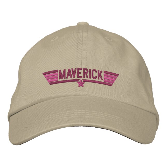 Classic Personalized Star Maverick or Your Text Embroidered Hat (Front)