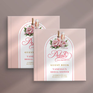 Classic petals and prosecco blush gold sign book