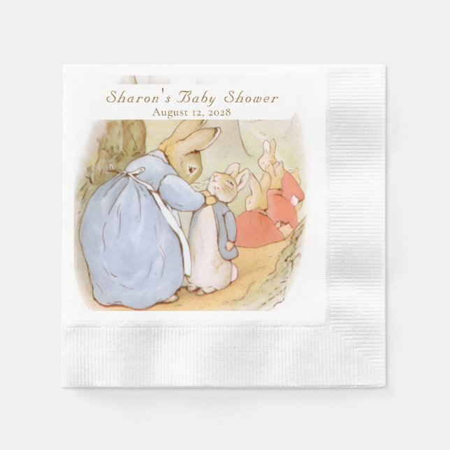 Classic Peter Rabbit Baby Shower Napkin (Front)