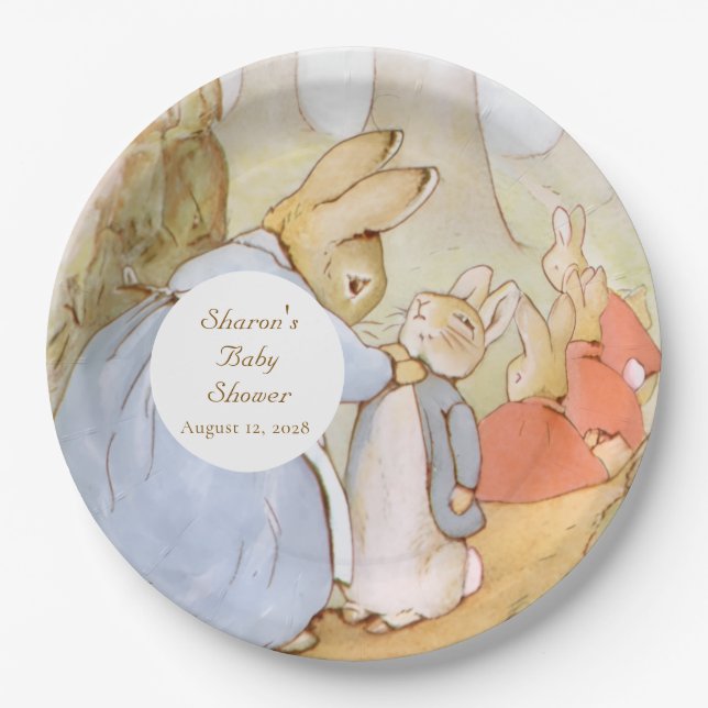 Classic Peter Rabbit Baby Shower Paper Plate (Front)