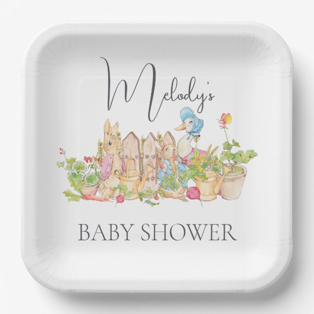 Classic Peter Rabbit Paper Plates - 7"  Square  (Front)