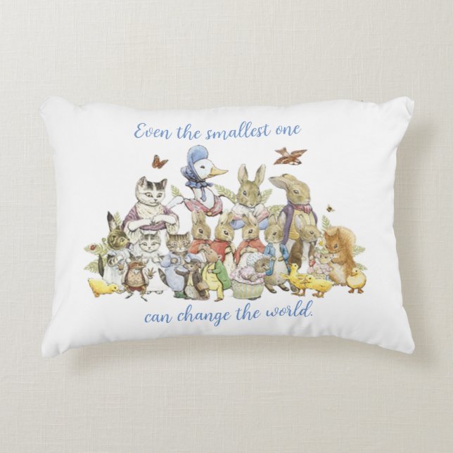 Classic Peter the Rabbit  Accent Pillow (Front)