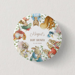 Classic Peter the Rabbit Baby Shower 1 Inch Round Button