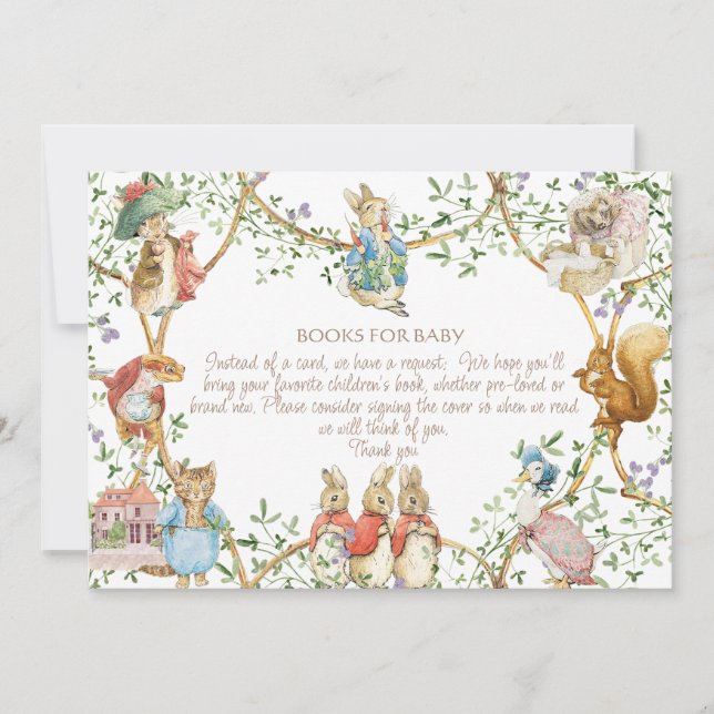 Classic Peter the Rabbit Baby Shower Book Request  Invitation (Front)