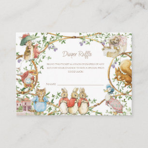 Classic Peter the Rabbit Baby Shower Diaper Raffle Enclosure Card