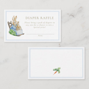Classic Peter the Rabbit Baby Shower Diaper Raffle Enclosure Card