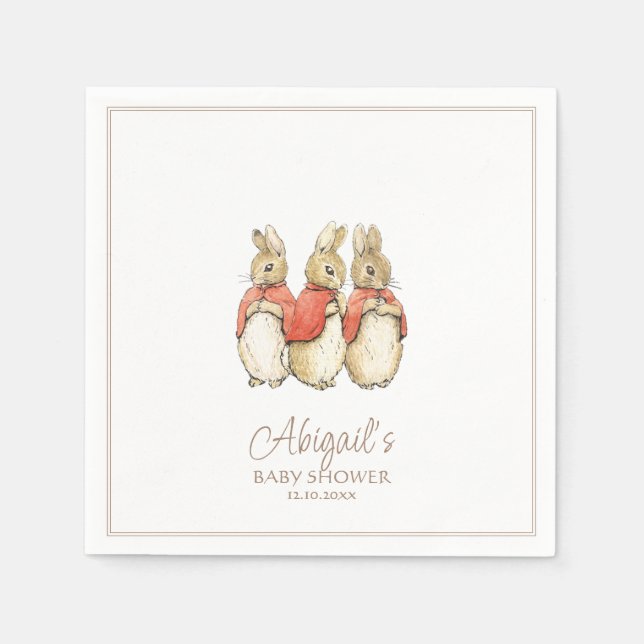Classic Peter the Rabbit Baby Shower Napkin (Front)