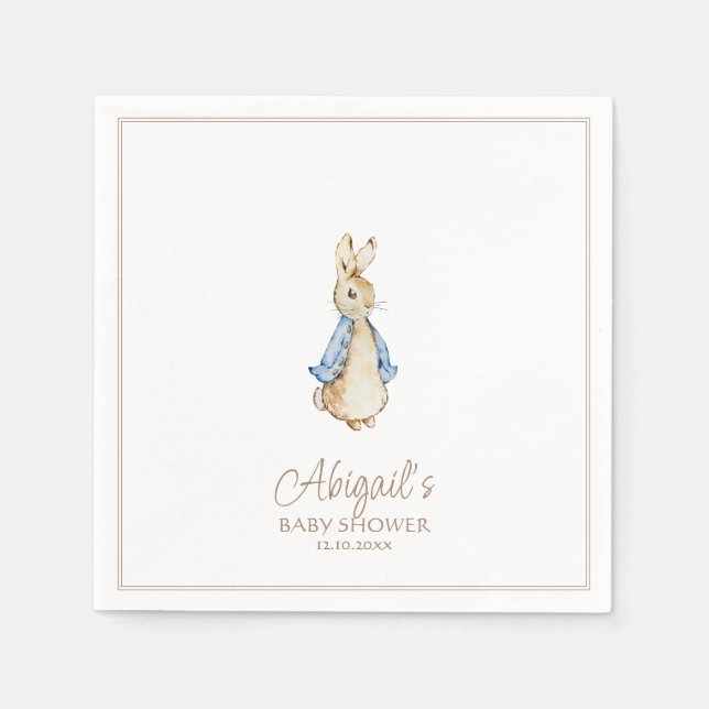 Classic Peter the Rabbit Baby Shower Napkin (Front)